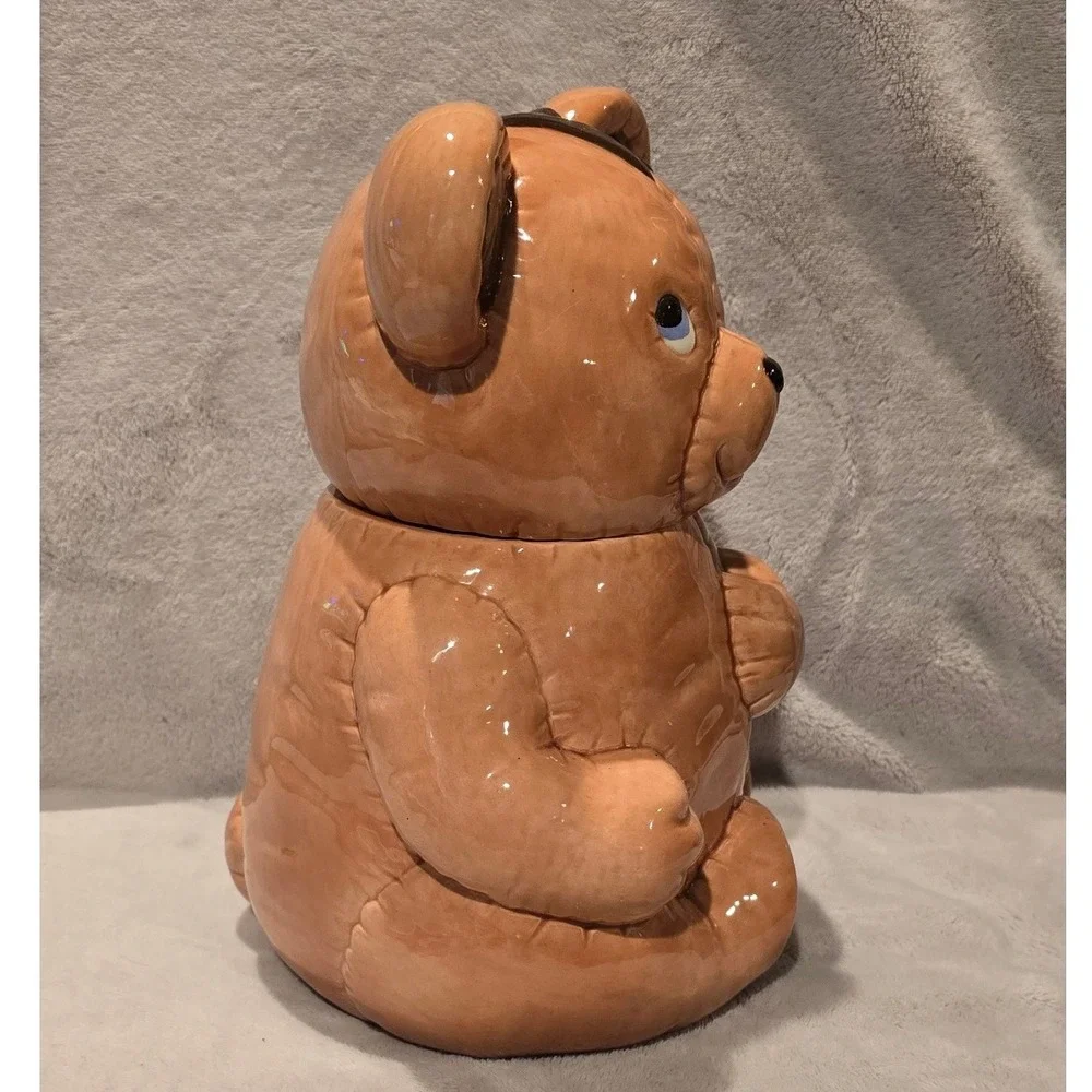Vintage Ceramic Teddy Bear Cookie Jar Collectible‎ Cute Kitchen Decor